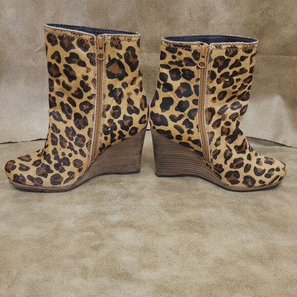 Leopard  wedge ankle boots - Picture 3 of 7